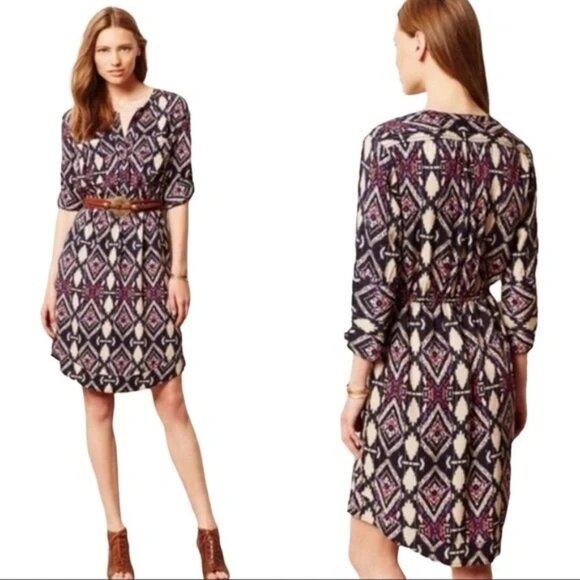 HOLDING HORSES Dresses & Skirts - ANTHROPOLOGIE | Holding Horses Western Shirt Dress Sz 2